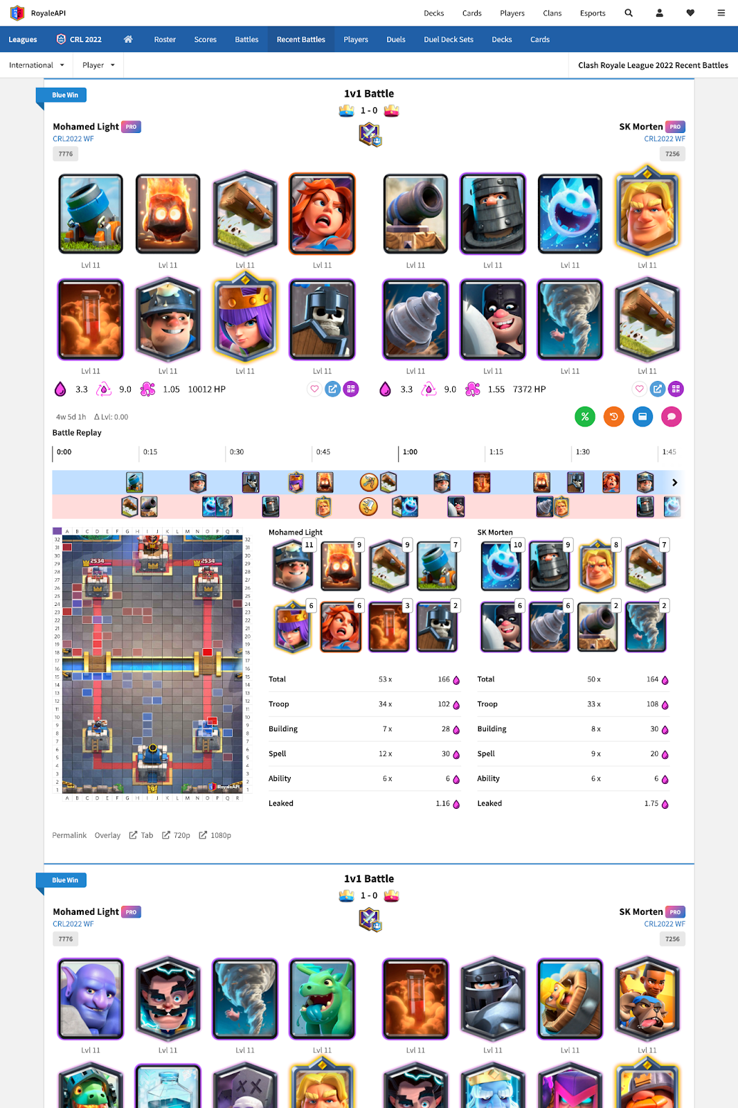 Battles log replay feature